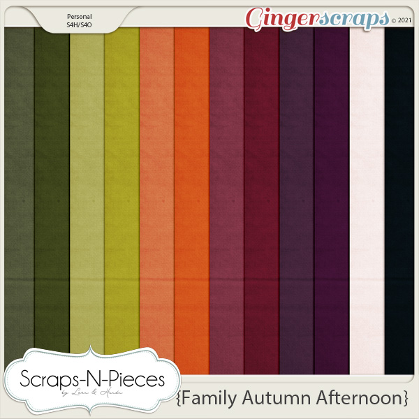 Family Autumn Afternoon Cardstocks by Scraps N Pieces  