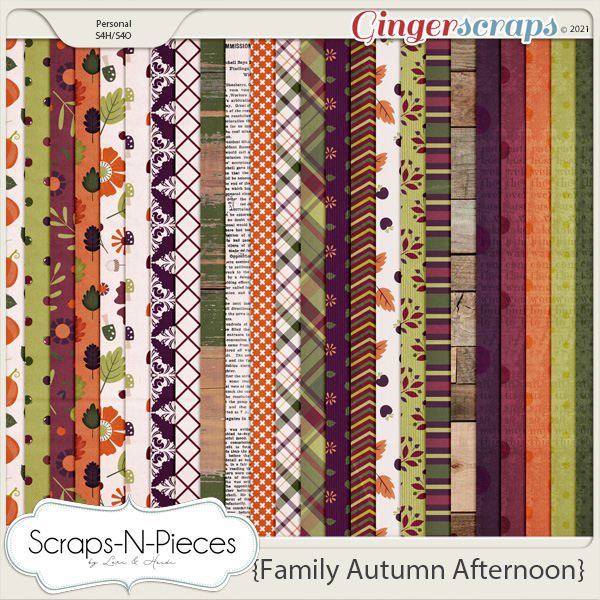 Family Autumn Afternoon Papers by Scraps N Pieces 