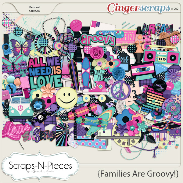 Families Are Groovy Embellishments - Scraps N Pieces 