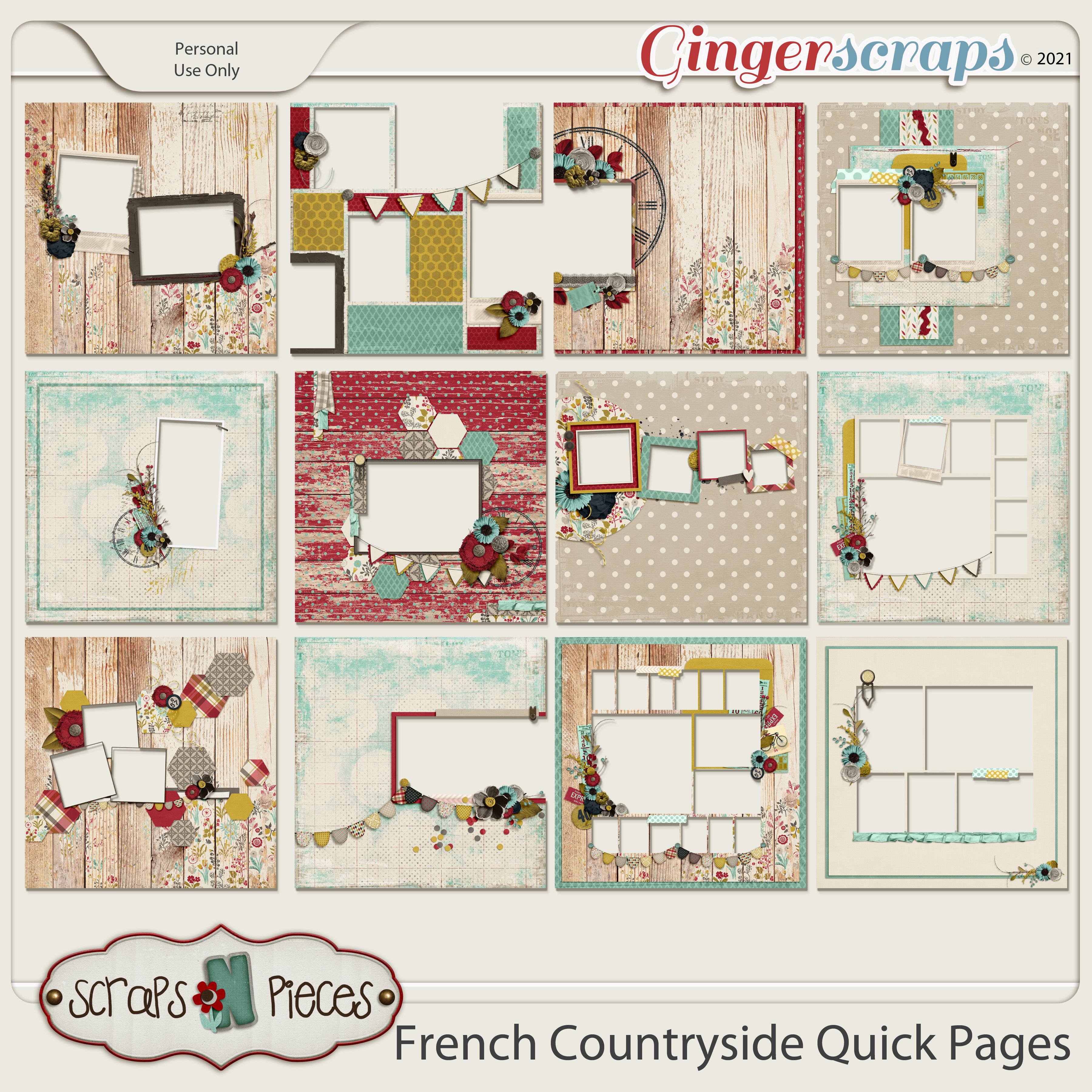 French Countryside Quick Pages - Scraps N Pieces