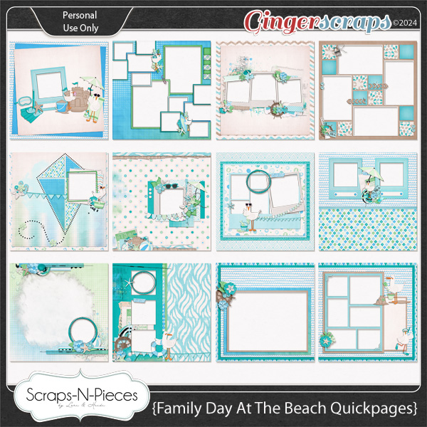 Family Day At The Beach Quickpages by Scraps N Pieces 