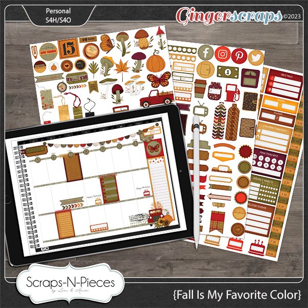 Fall Is My Favorite Color Digital Planner Pieces by Scraps N Pieces