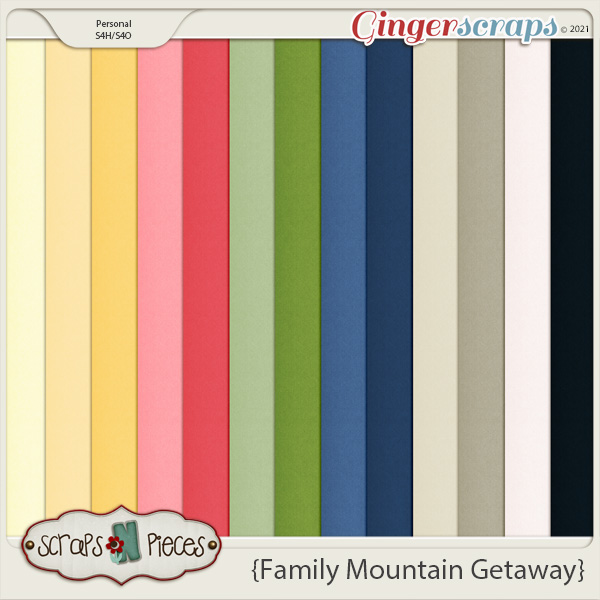 Family Mountain Getaway Cardstocks by Scraps N Pieces 