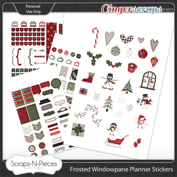 Frosted Windowpane Print and Cut Planner Stickers by Scraps N Pieces