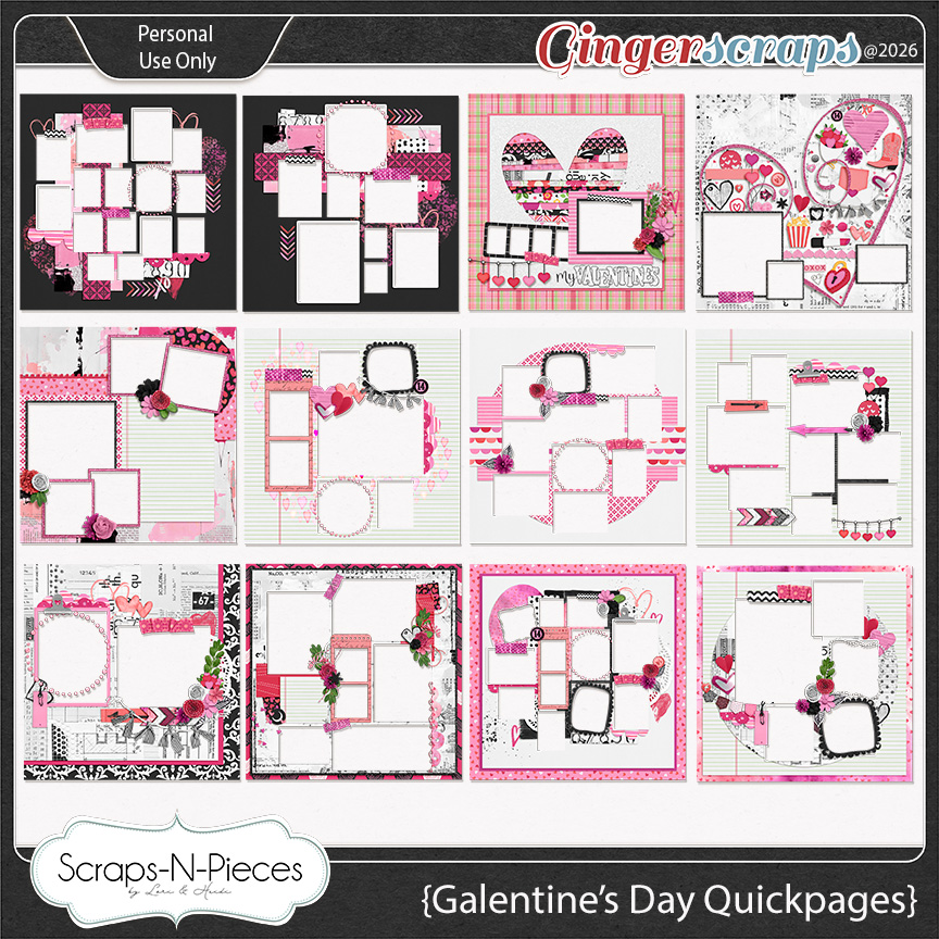 Galentine's Day Quickpages by Scraps N Pieces 