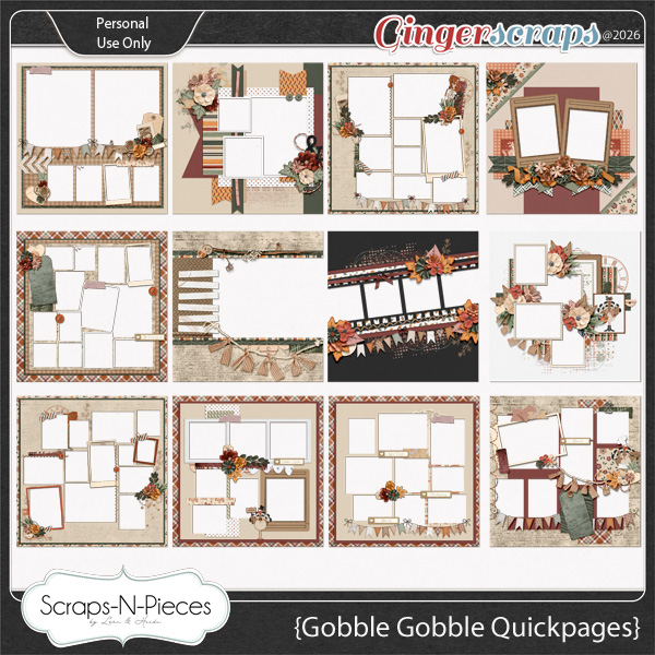 Gobble Gobble Quickpages by Scraps N Pieces 