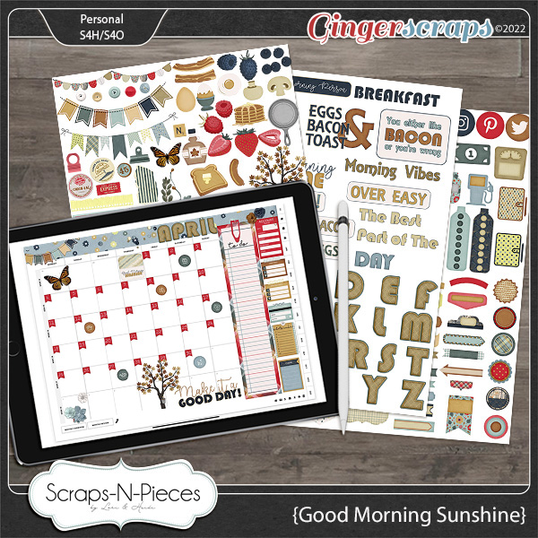 Good Morning Sunshine Planner Pieces by Scraps N Pieces 