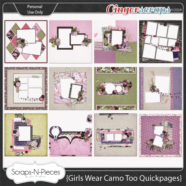 Girls Wear Camo Too Quickpages by Scraps N Pieces
