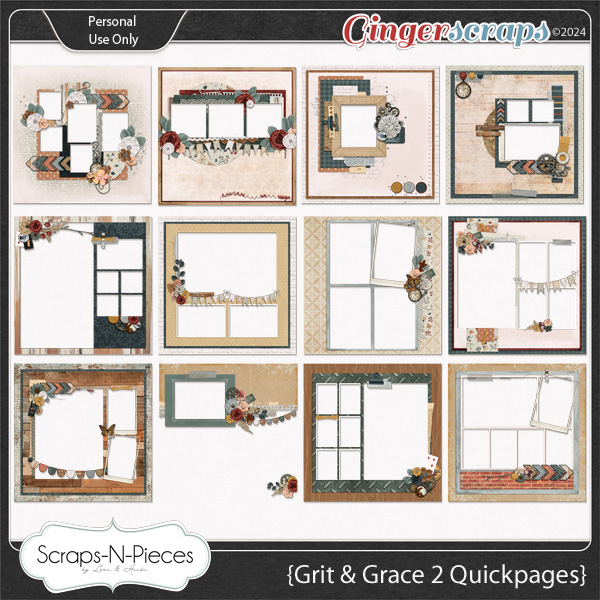 Grit and Grace Quickpages 2 by Scraps N Pieces 