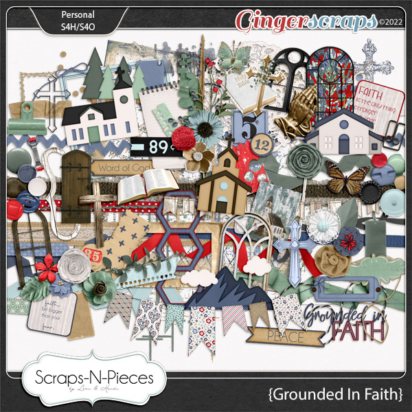 Grounded in Faith Embellishments and Wordbits by Scraps N Pieces 