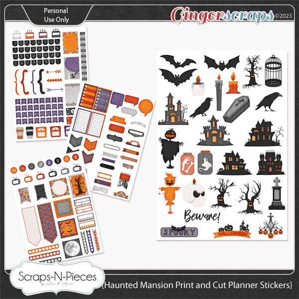 The Haunted Mansion Print and Cut Planner Stickers by Scraps N Pieces 