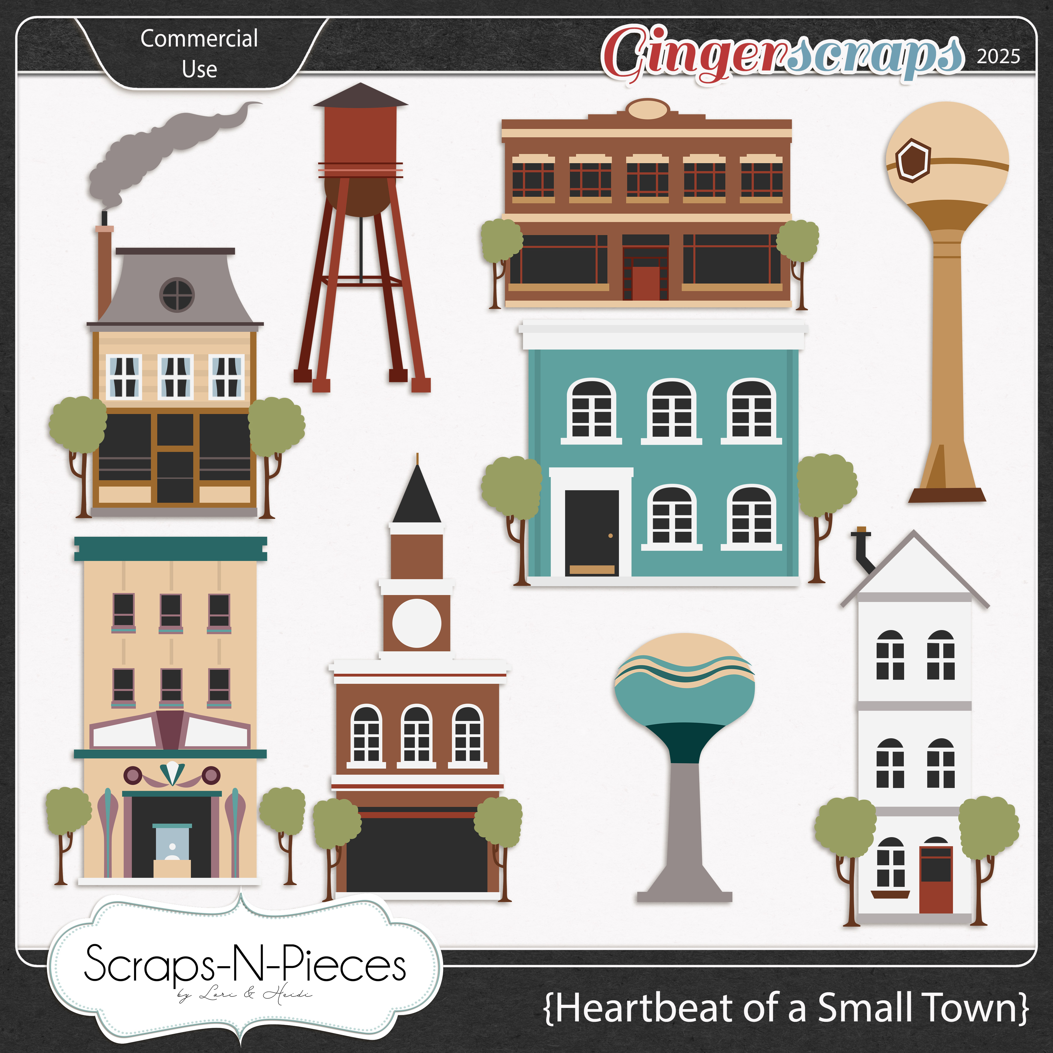 Heartbeat Of A Small Town CU Templates by Scraps N Pieces