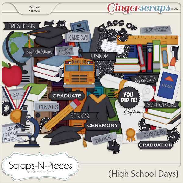 High School Days Theme Kit by Scraps N Pieces 