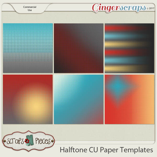 Halftone CU Paper Templates - Scraps N Pieces