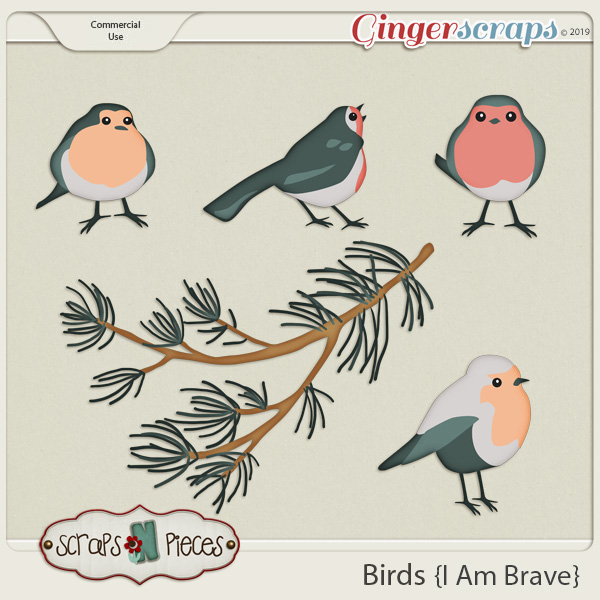 I am Brave Birds CU Layered Templates - Scraps N Pieces  