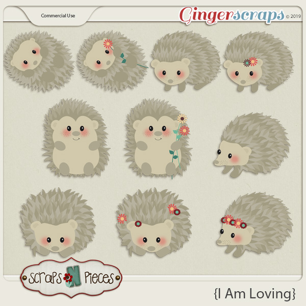 I am Loving Hedgehogs CU Layered Templates - Scraps N Pieces  
