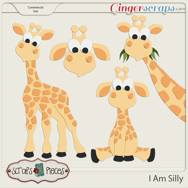 I Am Silly Giraffes CU Layered Templates - Scraps N Pieces 