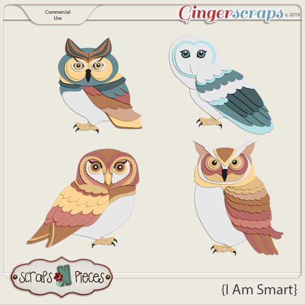 I Am Smart Owls CU Layered Templates - Scraps N Pieces