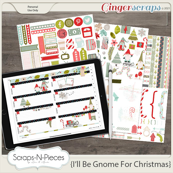 I'll Be Gnome For Christmas Planner Pieces by Scraps N Pieces 