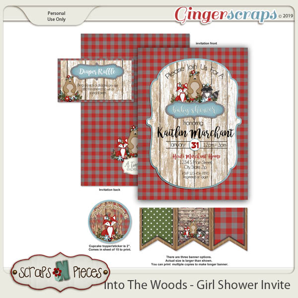 Into The Woods Girl Baby Shower Invitation by Scraps N Pieces 