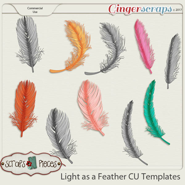 Light as a Feather CU Layered Templates - Scraps N Pieces
