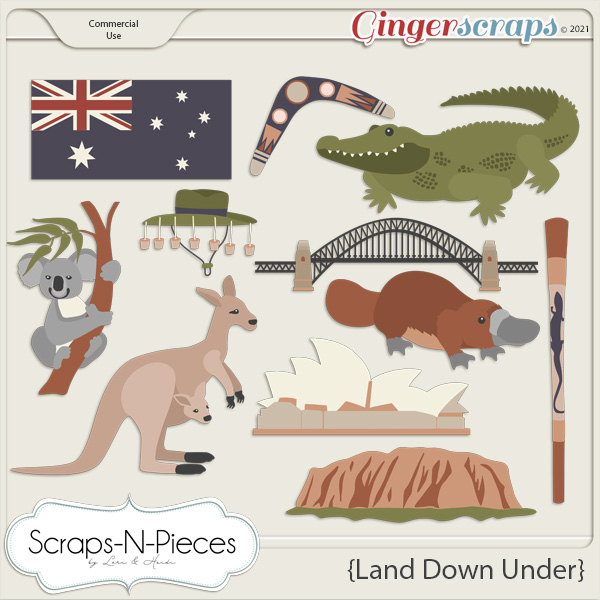 Land Down Under CU Templates - Scraps N Pieces