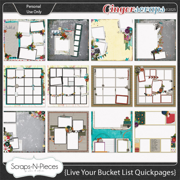 Live Your Bucket List Quickpages by Scraps N Pieces 