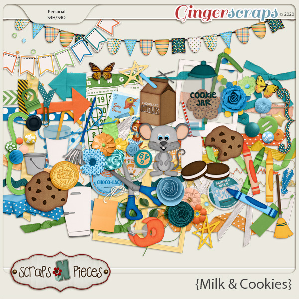 Milk and Cookies Embellishments - Scraps N Pieces 