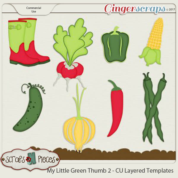 My Little Green Thumb CU Layered Templates 2 - Scraps N Pieces 