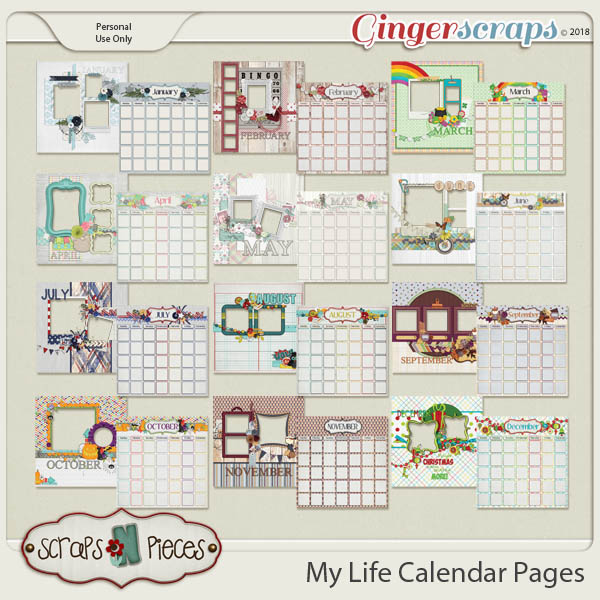 My Life Calendar Pages and Quick Pages by Scraps N Pieces