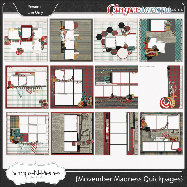 Movember Madness Quickpages - Scraps N Pieces