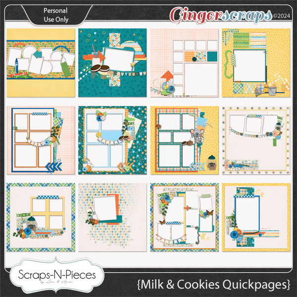 Milk and Cookies Quickpages - Scraps N Pieces 