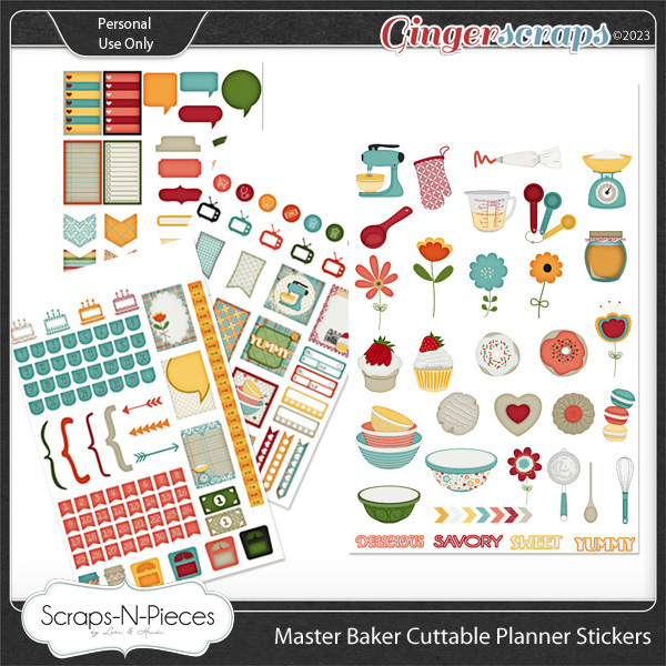 Master Baker Print and Cut Planner Stickers by Scraps N Pieces