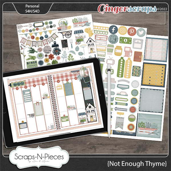 Not Enough Thyme Planner Pieces by Scraps N Pieces 