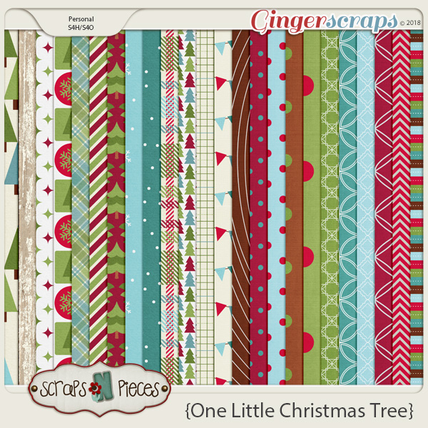 One Little Christmas Tree Papers by Scraps N Pieces
