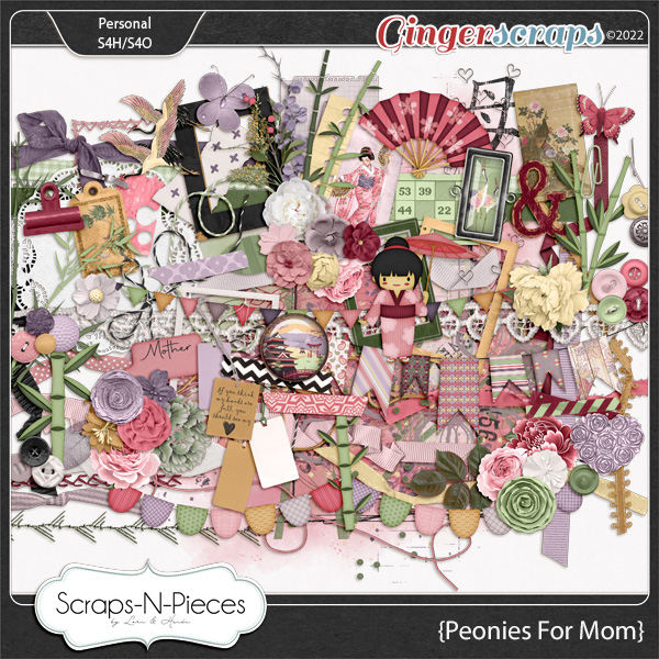 Peonies For Mom Embellishments by Scraps N Pieces