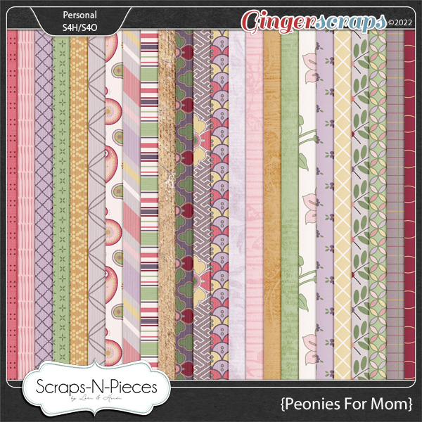 Peonies For Mom Papers by Scraps N Pieces 