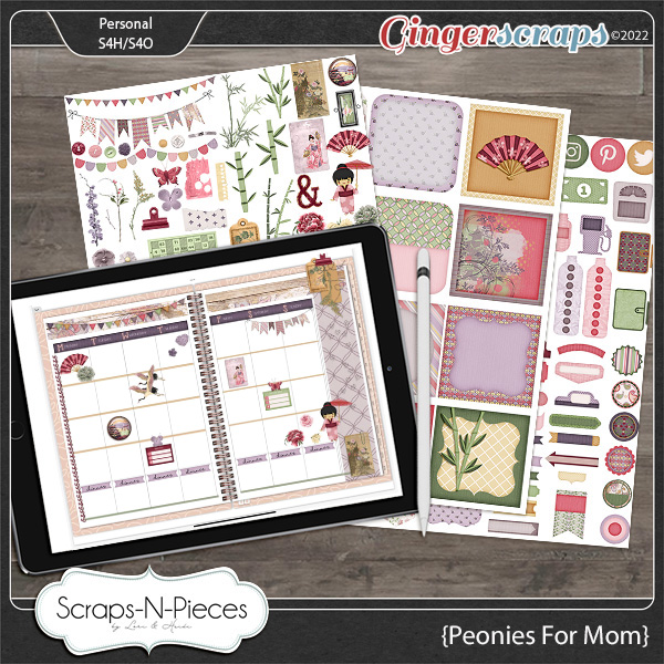 Peonies For Mom Planner Pieces by Scraps N Pieces 