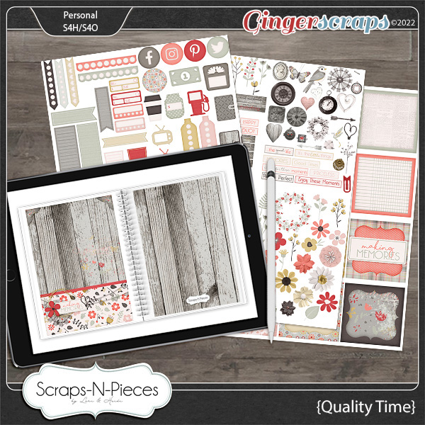 Quality Time Planner Pieces by Scraps N Pieces