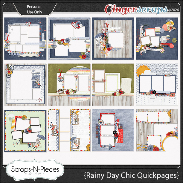 Rainy Day Chic Quickpages by Scraps N Pieces 