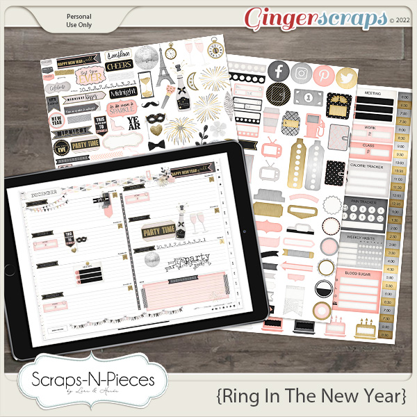 Ring In The New Year Planner Pieces by Scraps N Pieces 