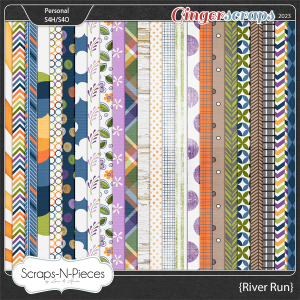 River Run Pattern Papers by Scraps N Pieces 