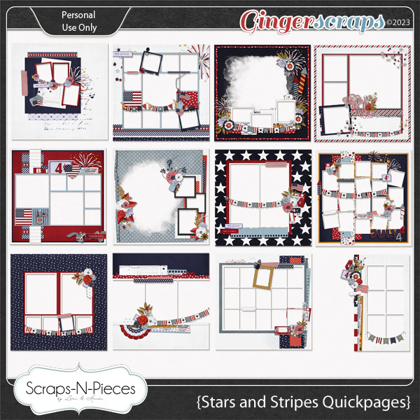 Stars and Stripes Quickpages by Scraps N Pieces 