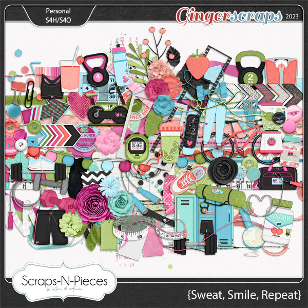 Sweat, Smile, Repeat Embellishments by Scraps N Pieces 