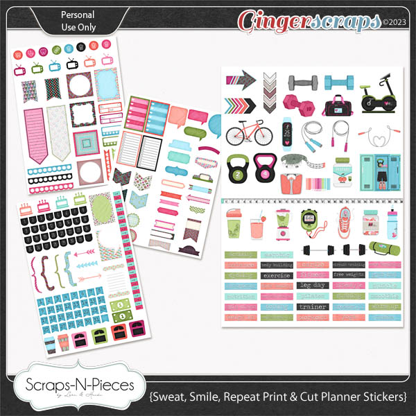 Sweat, Smile, Repeat Print and Cut Planner- Scraps N Pieces