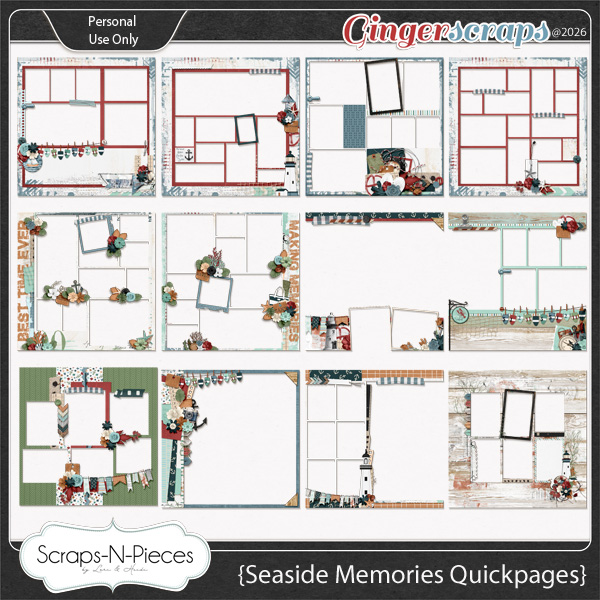 Seaside Memories Quickpages by Scraps N Pieces