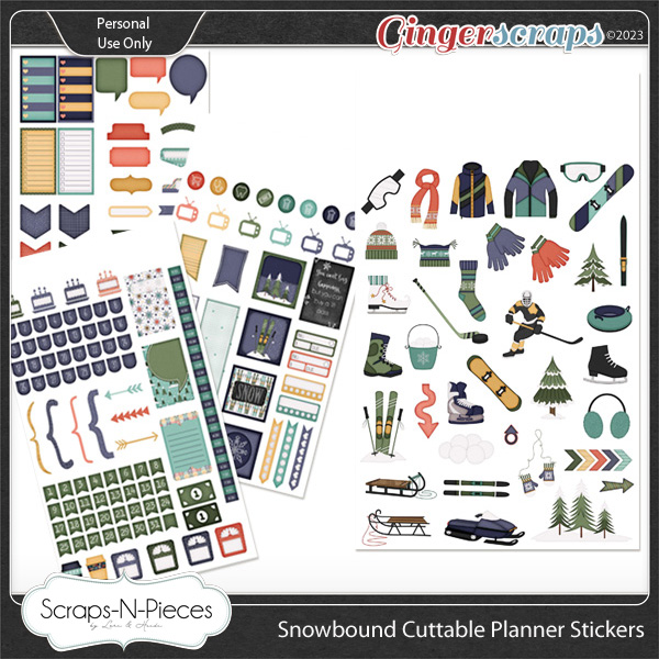 Snowbound Print and Cut Planner Stickers by Scraps N Pieces