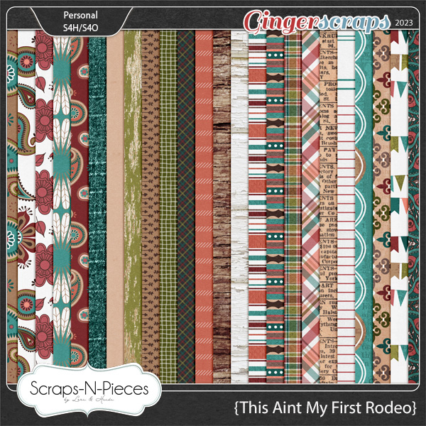 This Ain't My First Rodeo Pattern Papers by Scraps N Pieces