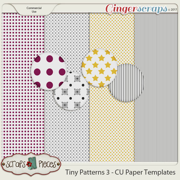 Tiny Patterns 3 CU Paper Templates - Scraps N Pieces 