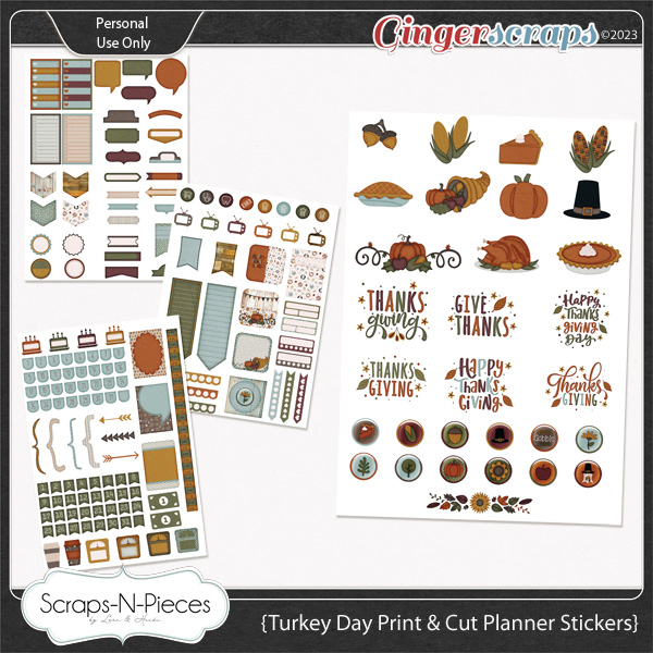 Turkey Day Print and Cut Planner by Scraps N Pieces 